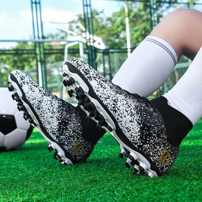 Men's Soccer Cleats Professional Football Boots High-Top Comfortable Breathable Outdoor Indoor Athletic Futsal Training Sneaker