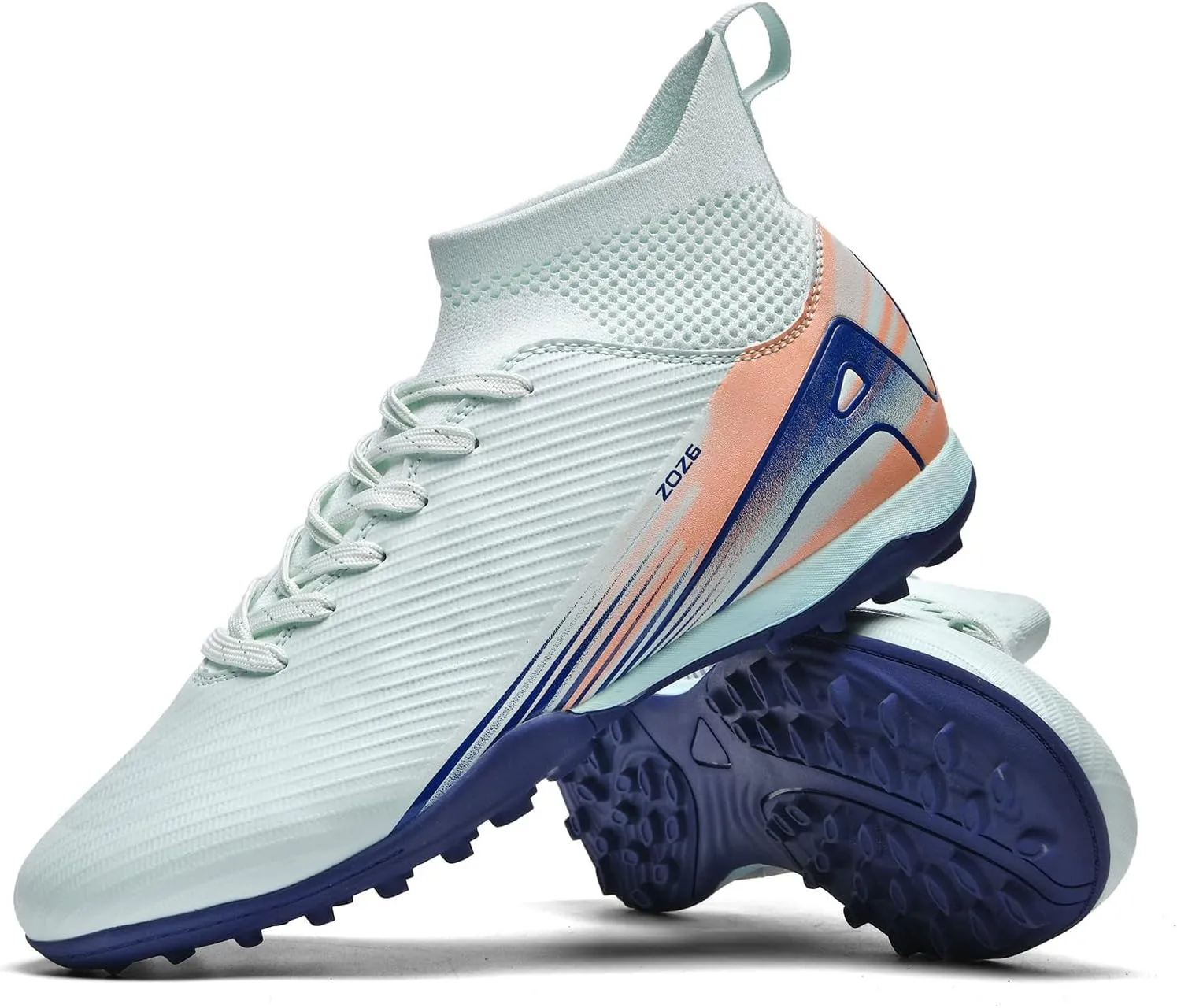 Men's Soccer Shoes Cleats Professional High-Top Athletic Turf Football Shoes Outdoor/Indoor Professional Futsal Football Training Sneakers
