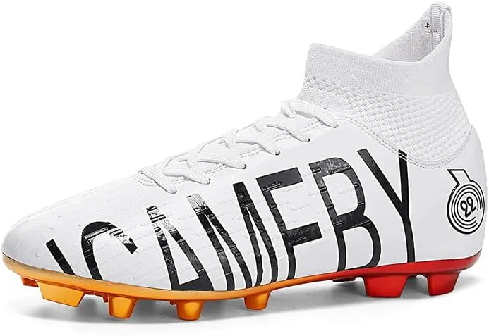 Men's Soccer Shoes Firm Ground Soccer Cleats Professional Low-Top Athletic Football Shoes Indoor Outdoor Futsal Turf Training Sneakers