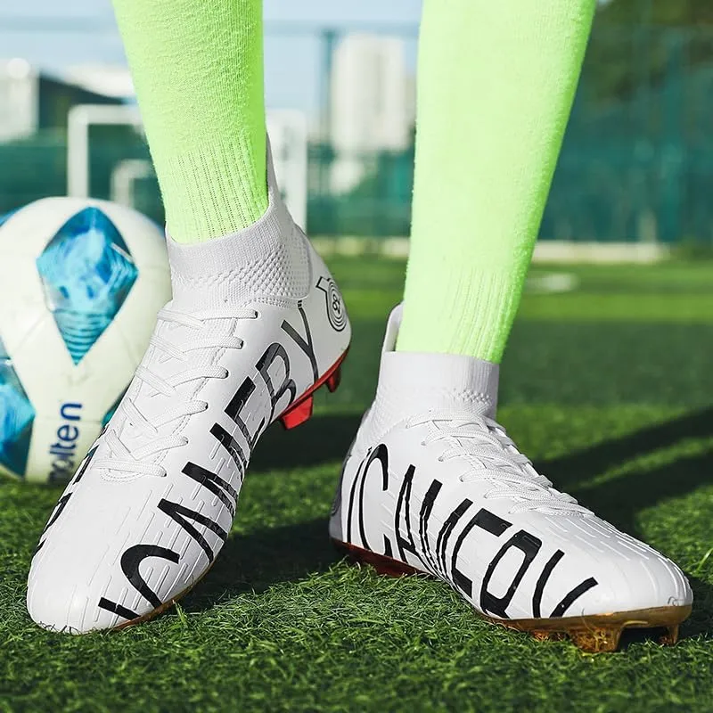 Men's Soccer Shoes Firm Ground Soccer Cleats Professional Low-Top Athletic Football Shoes Indoor Outdoor Futsal Turf Training Sneakers