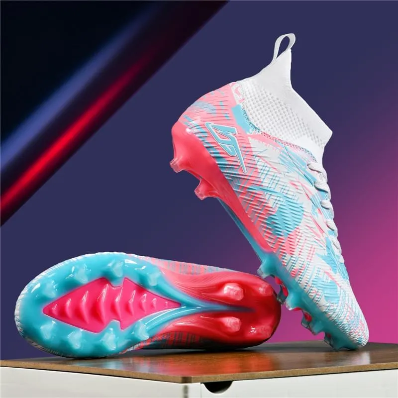 Men's Soccer Shoes Football Cleats High-Tops Lace-Up Non-Slip Spikes Indoor Outdoor Sports Athletic Baseball Lacrosse Sneaker