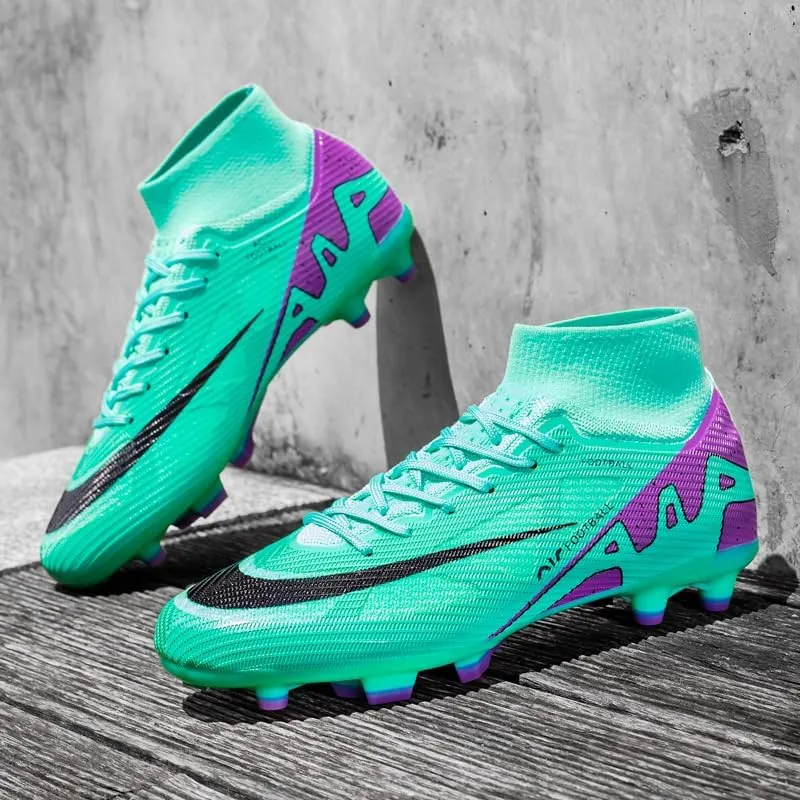Men's Soccer Shoes Football Cleats High-Tops Lace-Up Non-Slip Spikes Indoor Outdoor Sports Athletic Baseball Lacrosse Sneaker