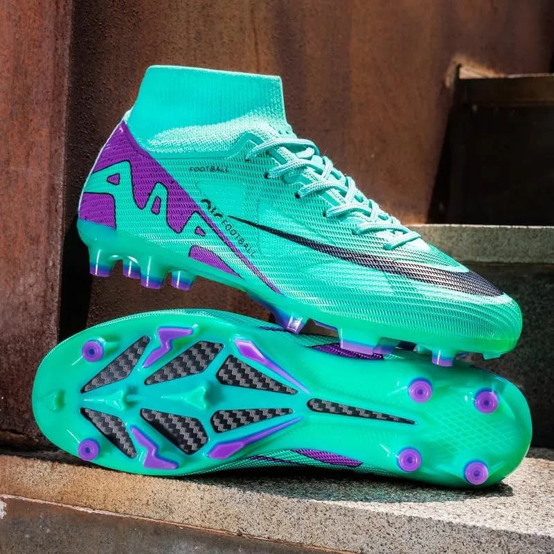 Men's Soccer Shoes Football Cleats High-Tops Lace-Up Non-Slip Spikes Indoor Outdoor Sports Athletic Baseball Lacrosse Sneaker