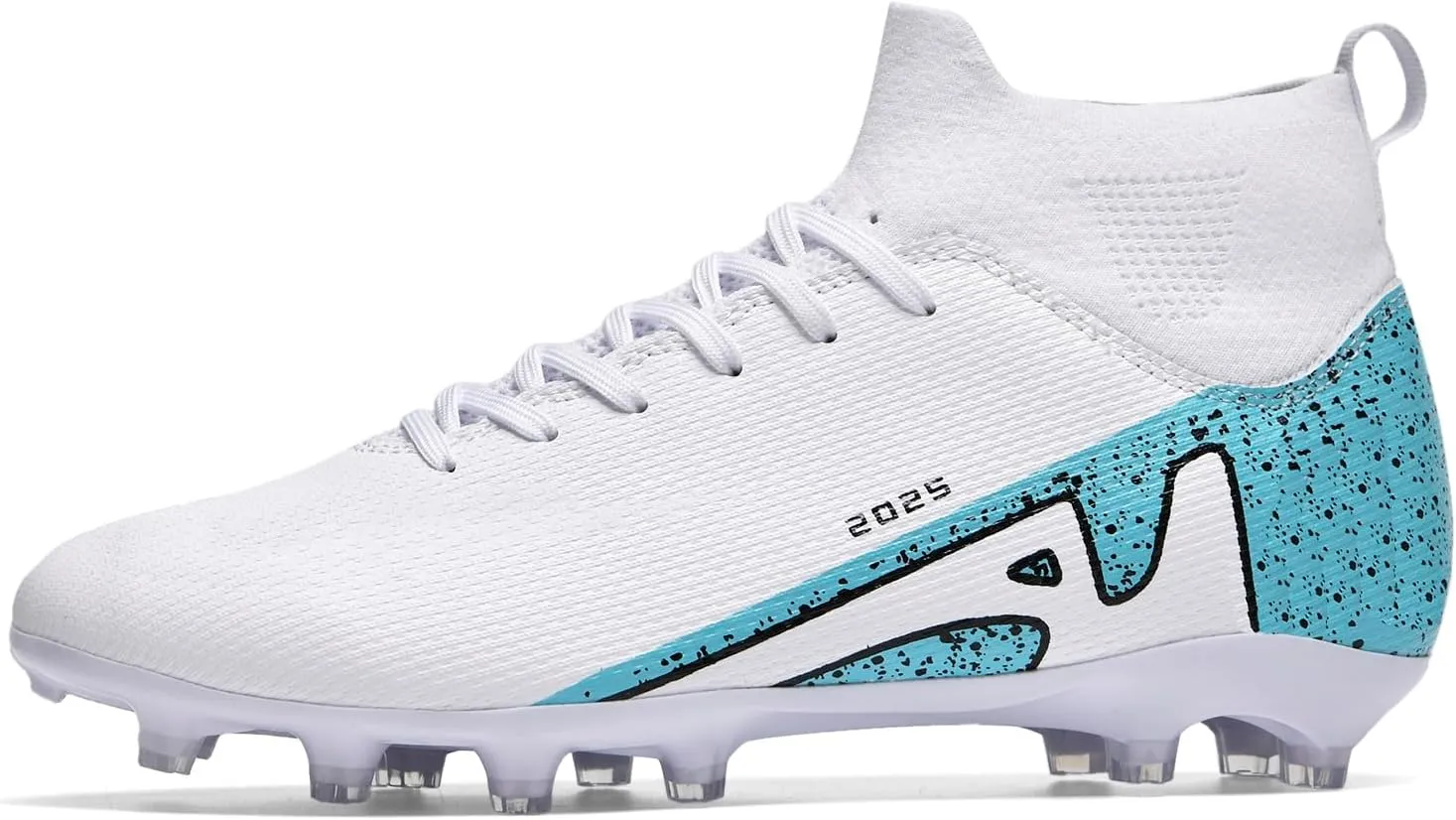 Men's Soccer Shoes High-Tops Lace-Up Non-Slip Spikes Indoor Football Futsal TF Turf Cleats