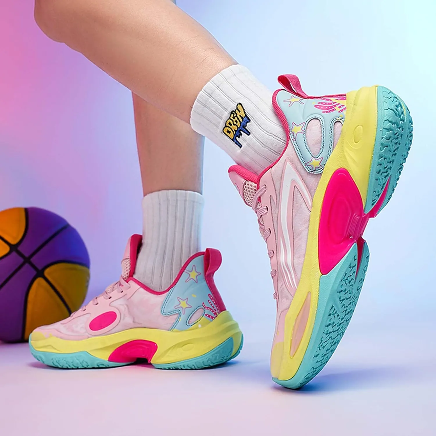 Men's Women's Fashion Sports Basketball Shoes Teenagers Indoor and Outdoor Non-slip Cushioning Training Running Shoes Arch Support Casual Walking Shoes Outdoor Sports Shoes