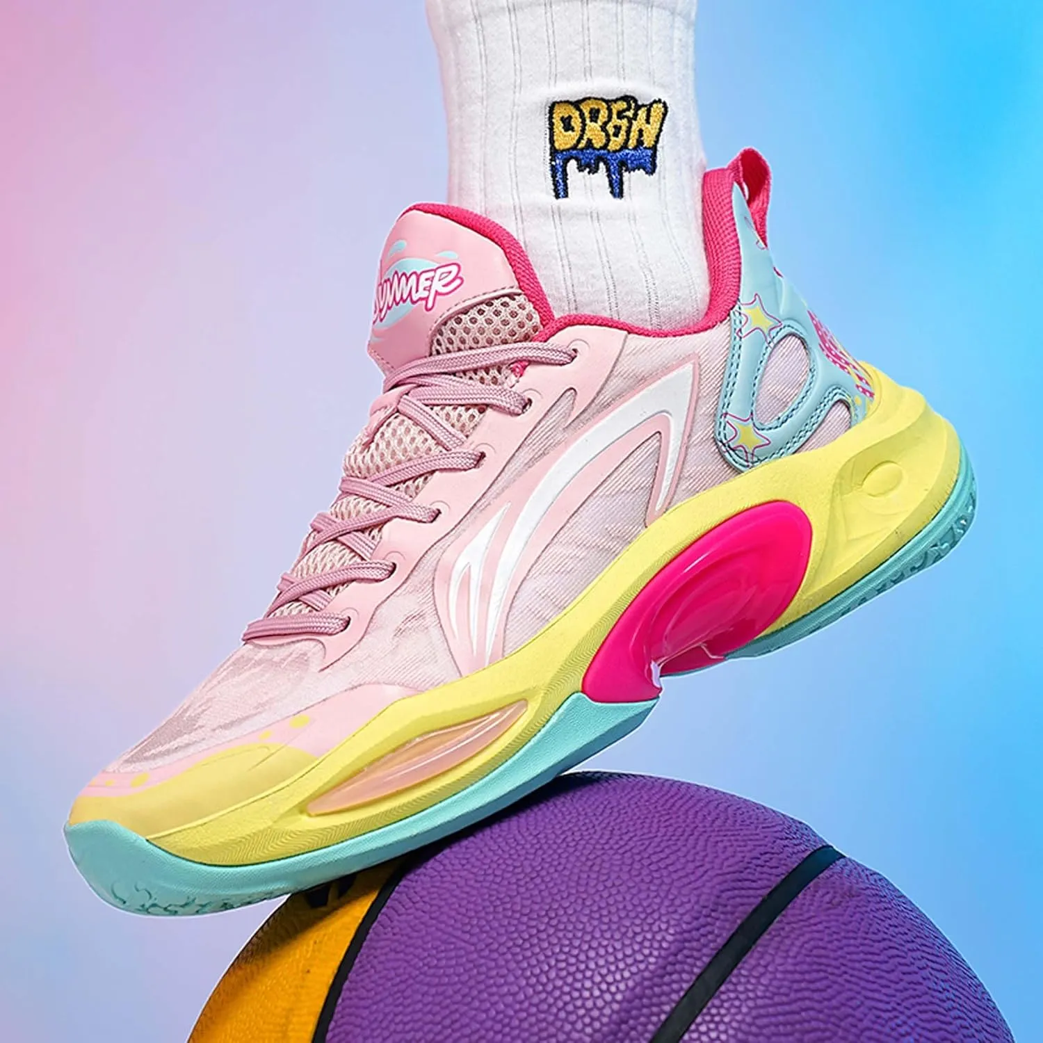 Men's Women's Fashion Sports Basketball Shoes Teenagers Indoor and Outdoor Non-slip Cushioning Training Running Shoes Arch Support Casual Walking Shoes Outdoor Sports Shoes