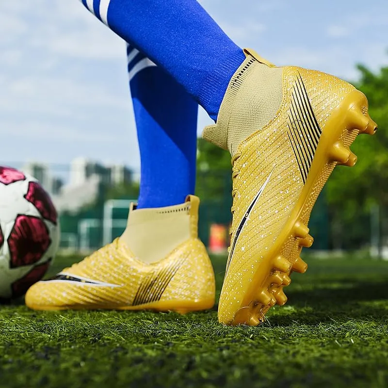 Men's Womens Soccer Shoes Football Cleats High-Tops Lace-Up Non-Slip Spikes Indoor Outdoor Sports Athletic Baseball Lacrosse Sneaker