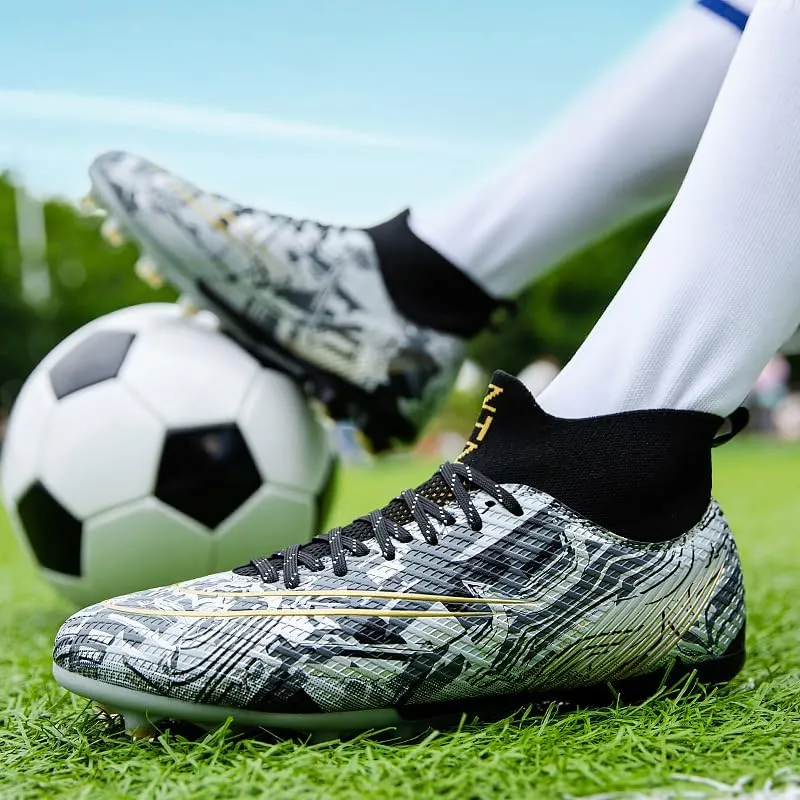 Men's Womens Turf Trainer Soccer Sport Flexible Athletic Lace Up Light Weight Outdoor Cleats Football Soccer Shoes