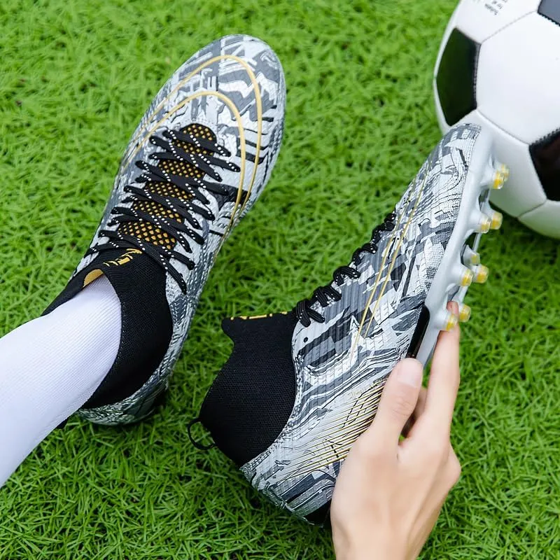 Men's Womens Turf Trainer Soccer Sport Flexible Athletic Lace Up Light Weight Outdoor Cleats Football Soccer Shoes