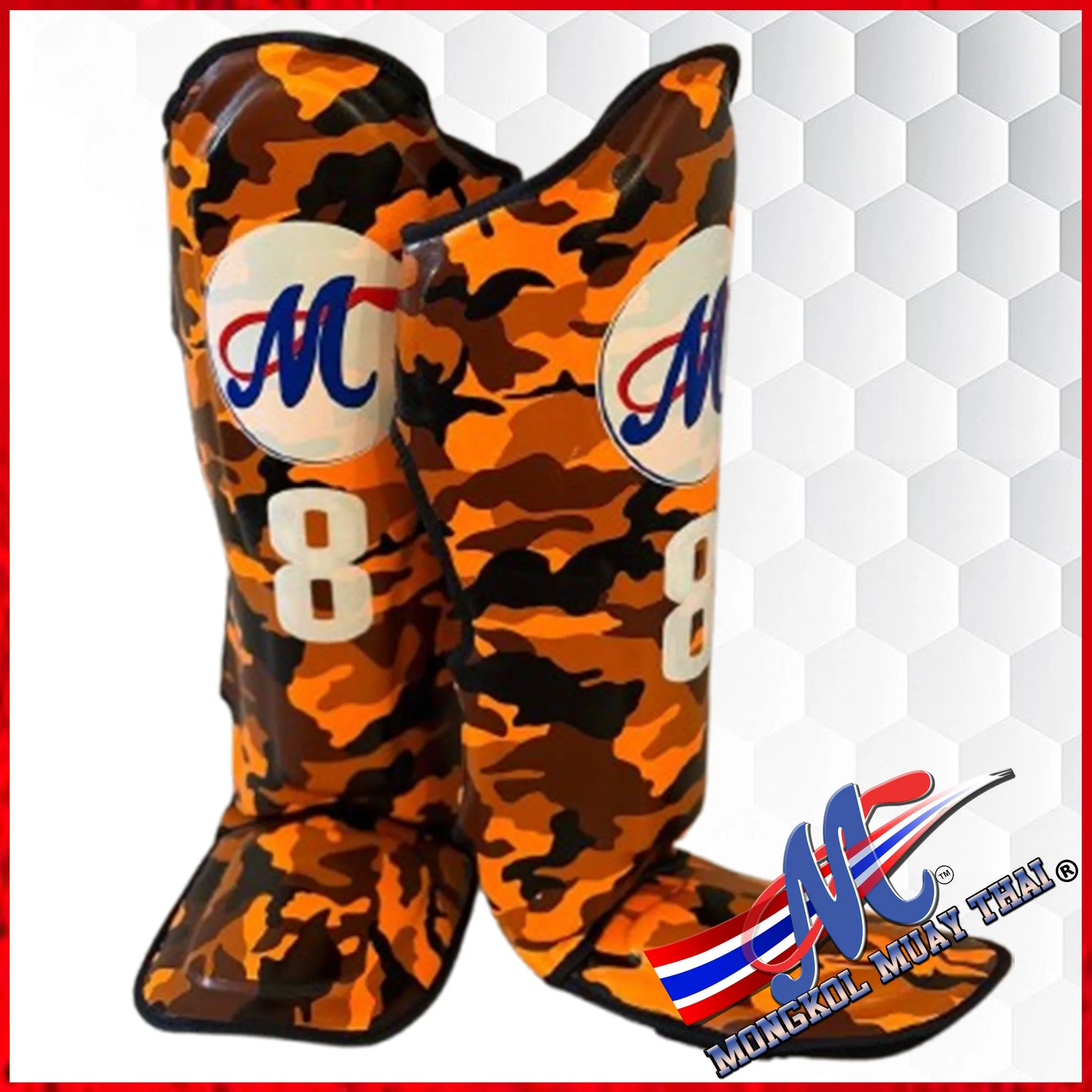 Mongkol Shinguards Orange Camo #8
