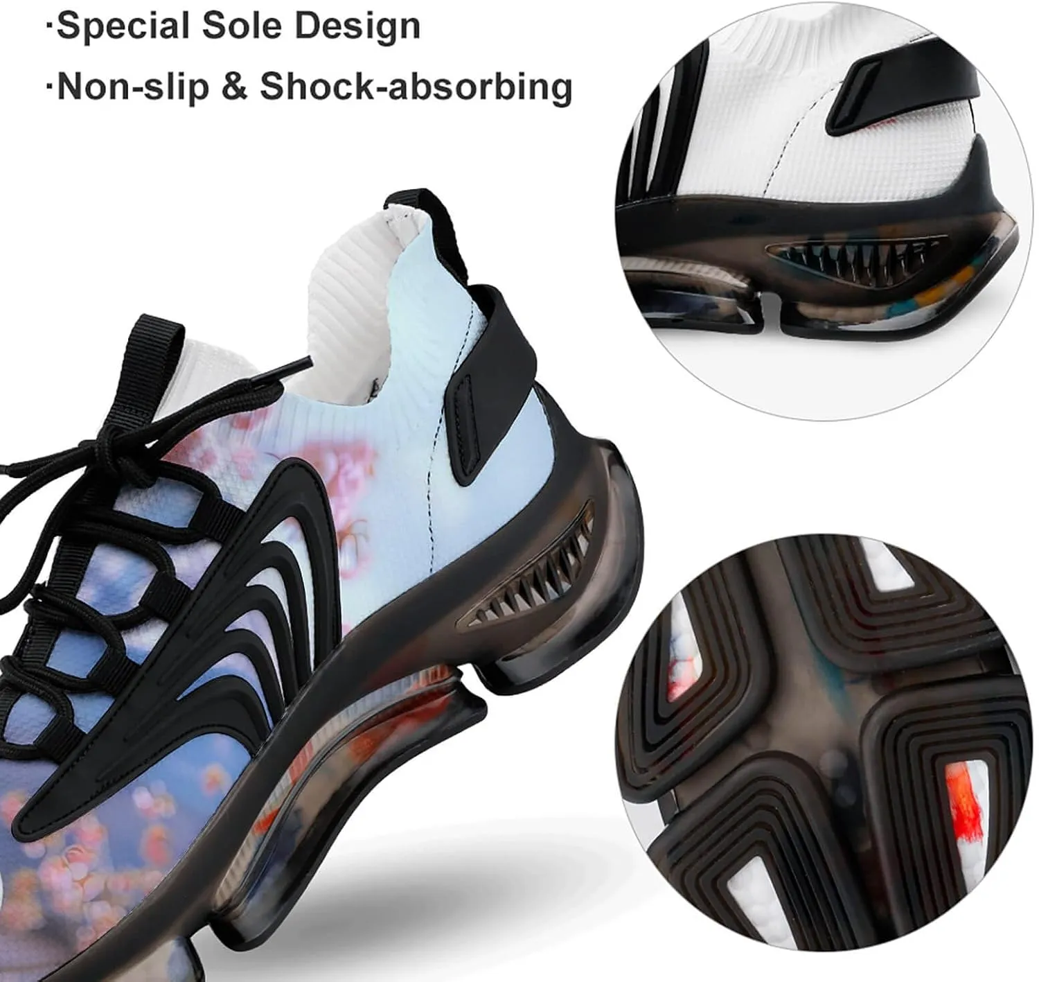 Mount Fuji Cherry Geisha Japanese Men's Running Shoes Lightweight Walking Shoe Breathable Sneaker