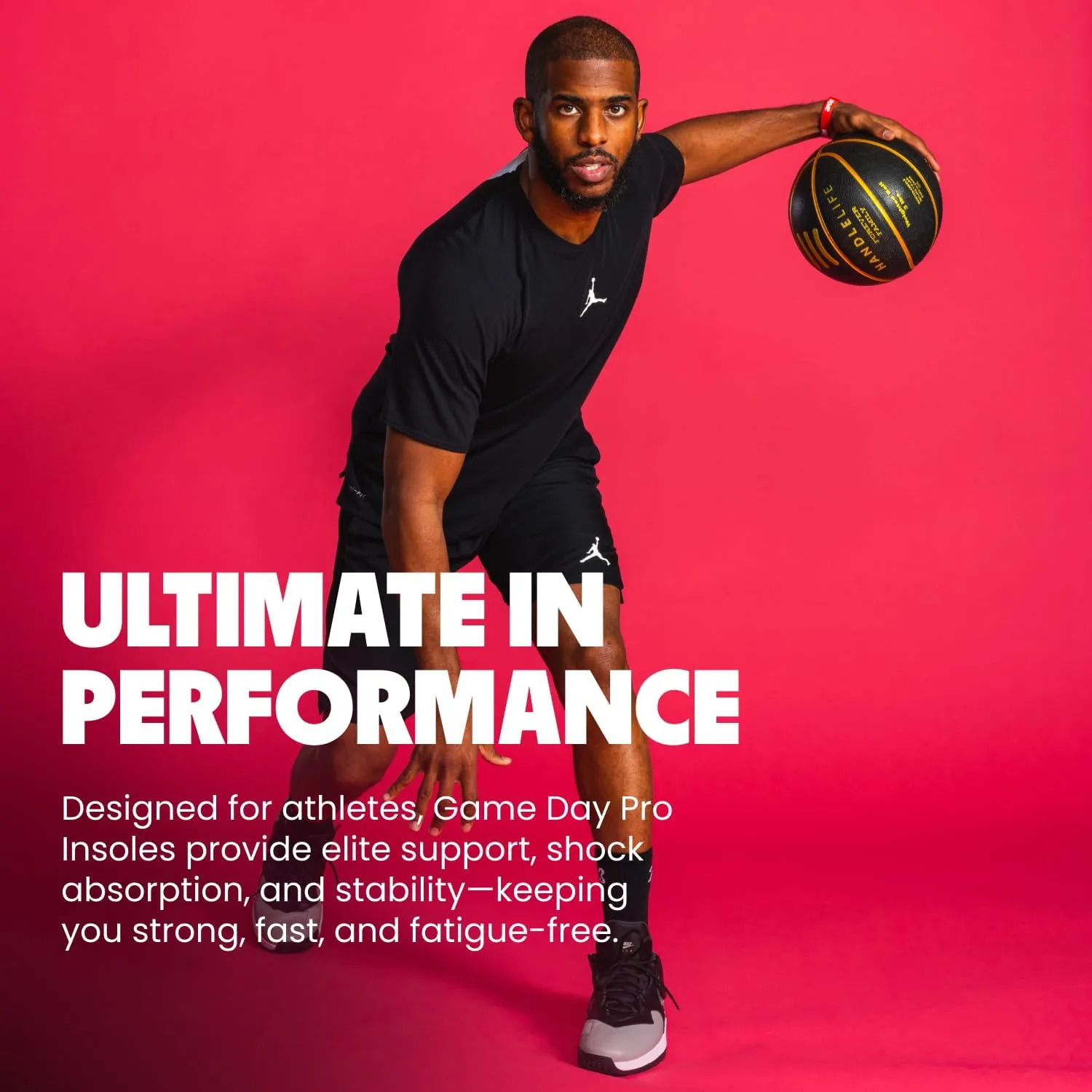 MOVE Game Day Pro- Ultimate Performance Sports Insoles for Basketball, Volleyball, Football, Tennis, Athletics, Baseball, Running, and Active Lifestyle. Extra Shock Absorption (M 10-10.5/WM 11.5-12)