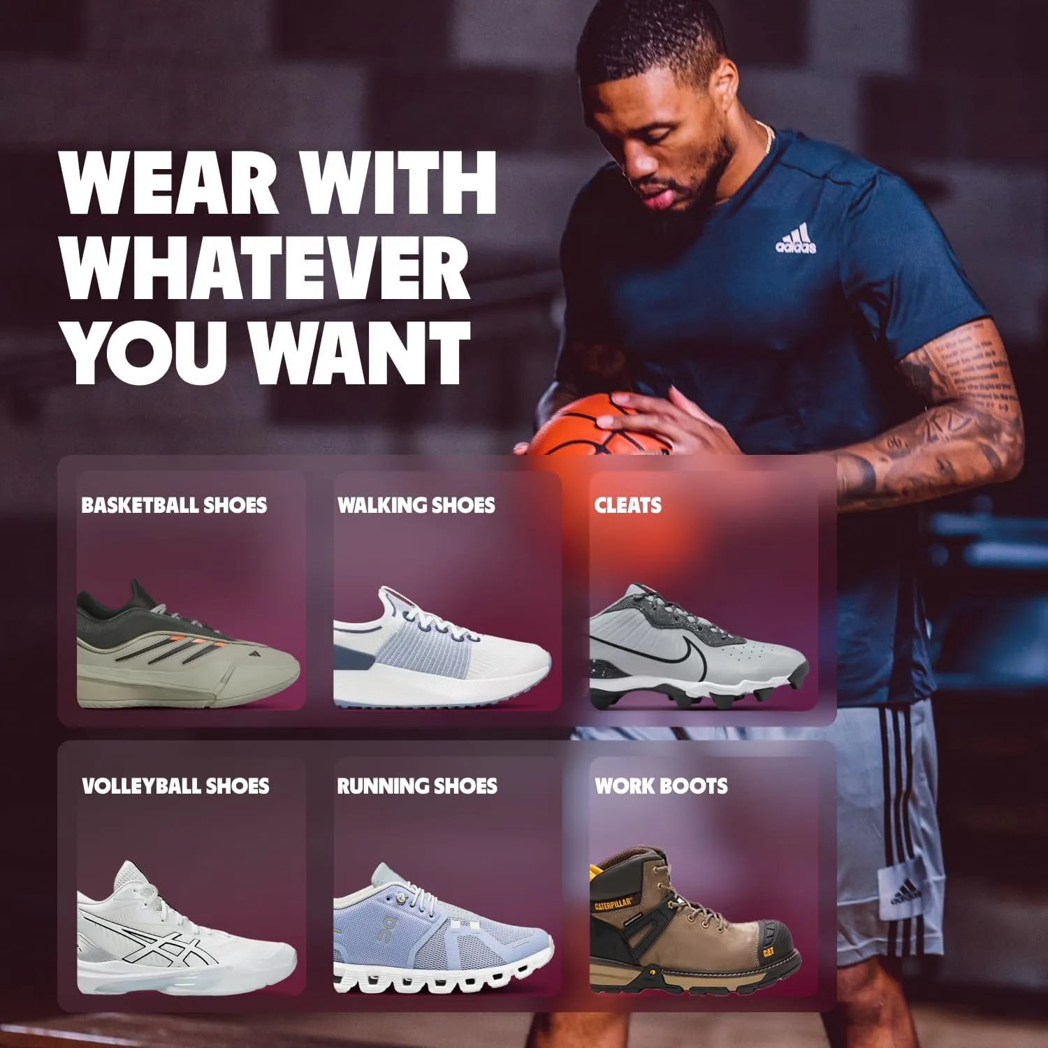 MOVE Game Day Pro- Ultimate Performance Sports Insoles for Basketball, Volleyball, Football, Tennis, Athletics, Baseball, Running, and Active Lifestyle. Extra Shock Absorption (M 10-10.5/WM 11.5-12)