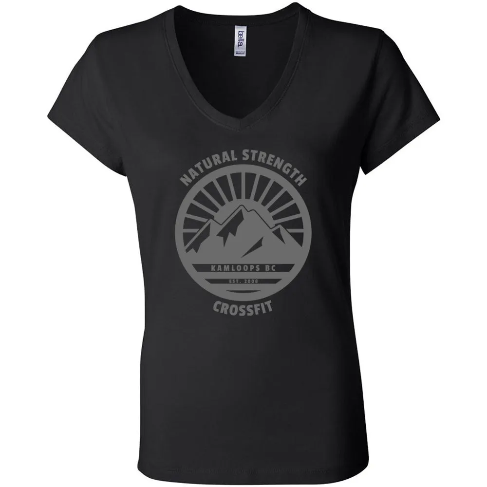 Natural Strength CrossFit - 100 - 02 Wilderness Gray - Women's V-Neck T-Shirt