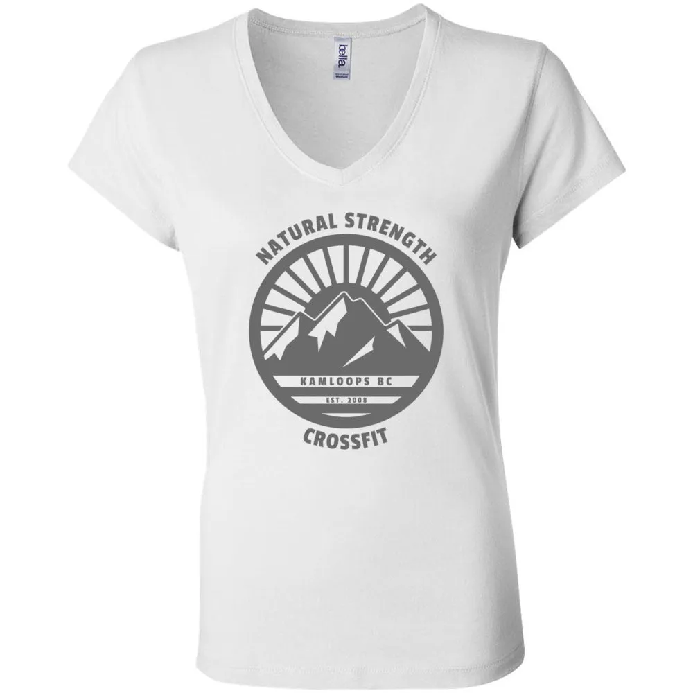 Natural Strength CrossFit - 100 - 02 Wilderness Gray - Women's V-Neck T-Shirt