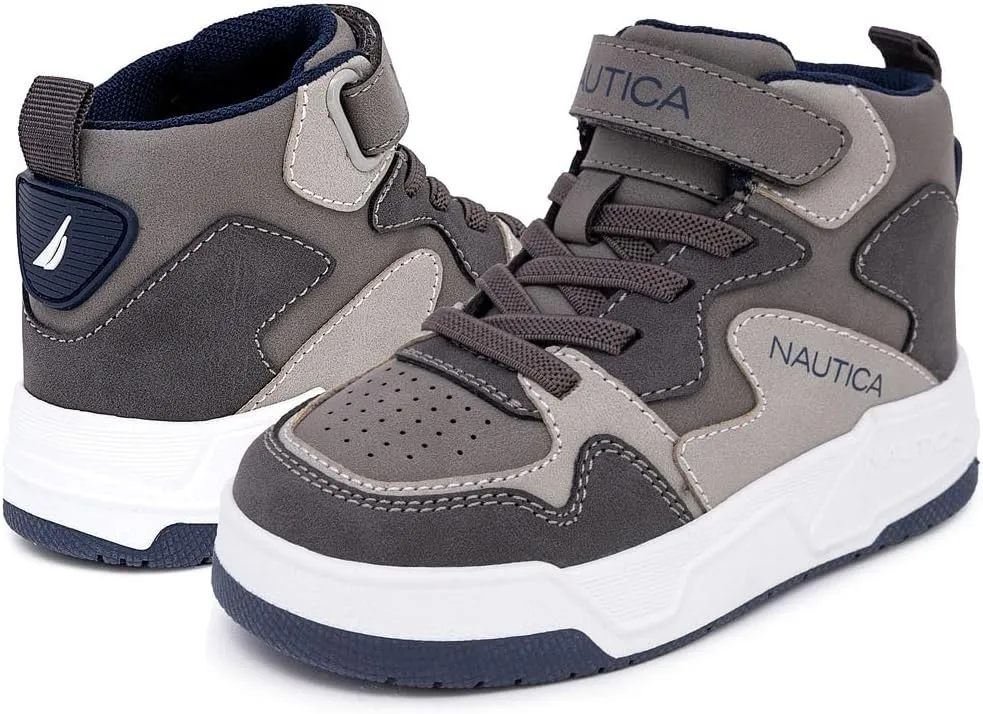 Nautica Kids High Top Basketball Sneakers  Toddler/Little Kid Fashion Boots, Comfortable Athletic Walking Shoes for Boys and Girls