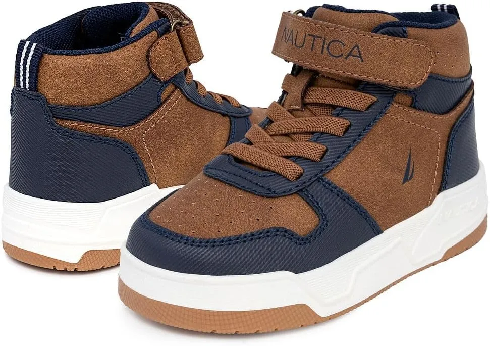 Nautica Kids High Top Basketball Sneakers  Toddler/Little Kid Fashion Boots, Comfortable Athletic Walking Shoes for Boys and Girls