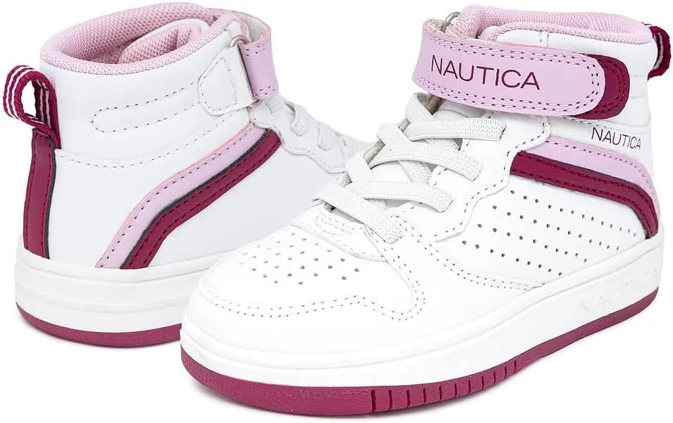 Nautica Kids High Top Basketball Sneakers  Toddler/Little Kid Fashion Boots, Comfortable Athletic Walking Shoes for Boys and Girls