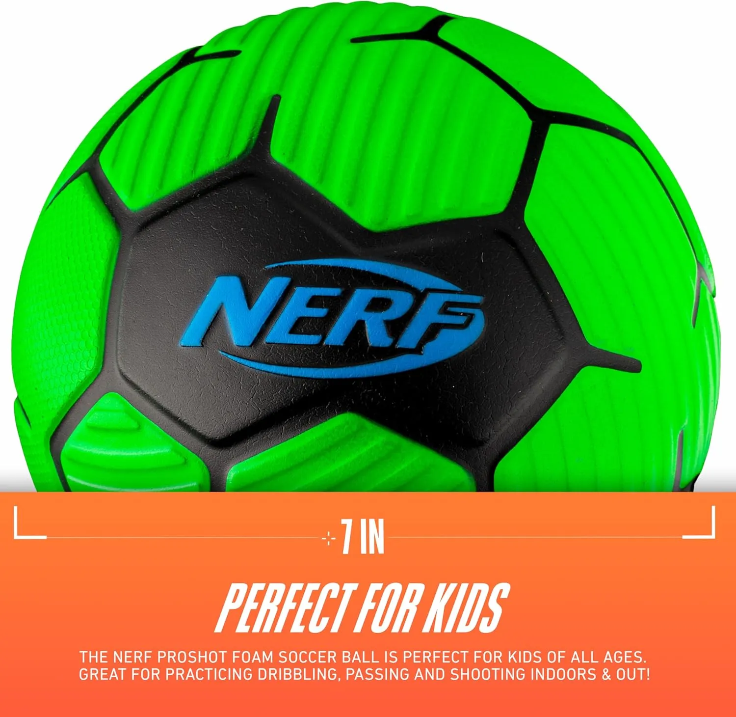 Nerf Kids Foam Mini Soccer Ball - Proshot Youth Soft Mini Foam Soccer Ball - 7" Inch Indoor   Outdoor for Kids - Fun Toy for Practice   Games