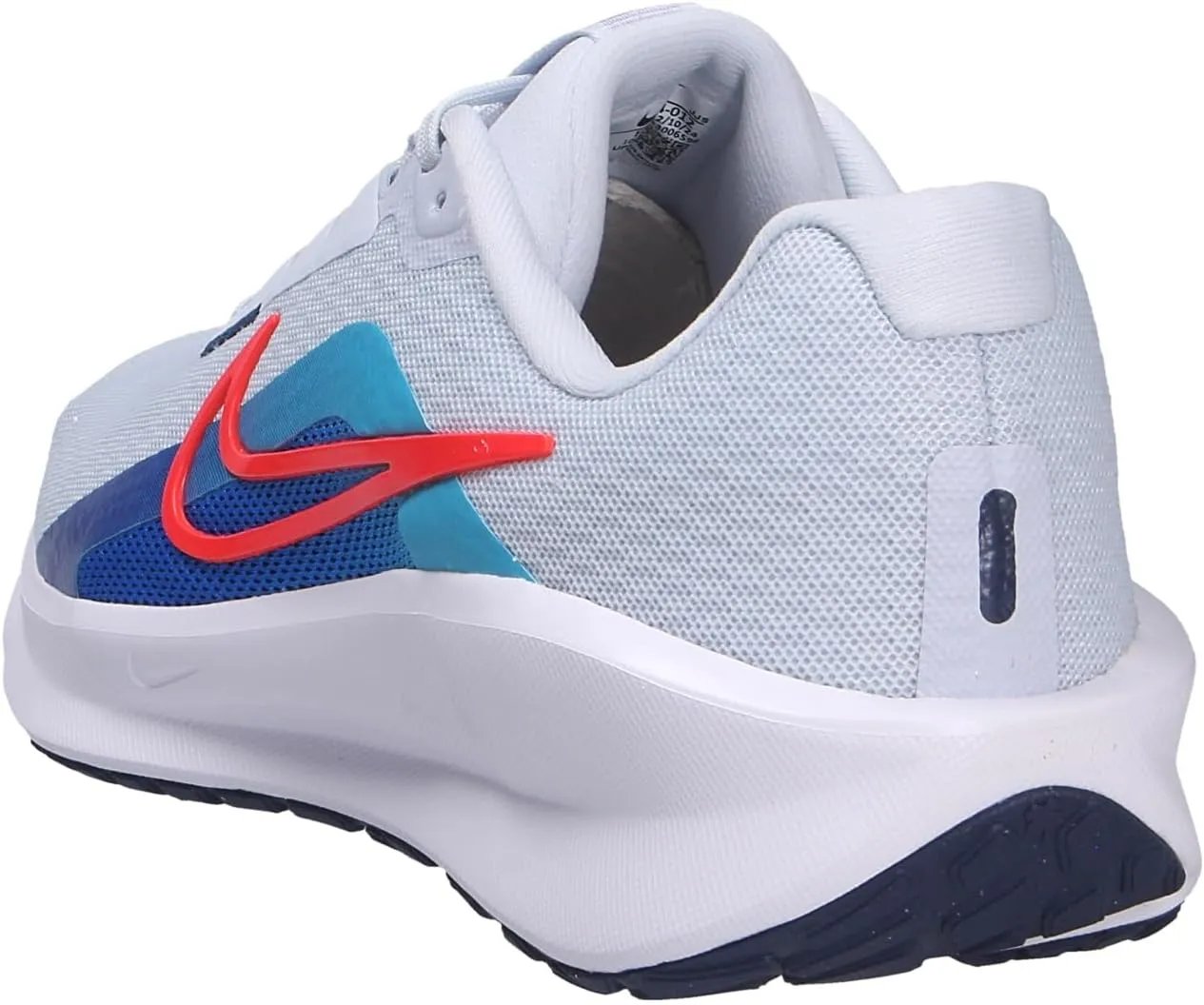 Nike Downshifter 13 Men's Road Running Shoes (FD6454-012, Football Grey/Deep Night/Blue Lightning/Bright Crimson)