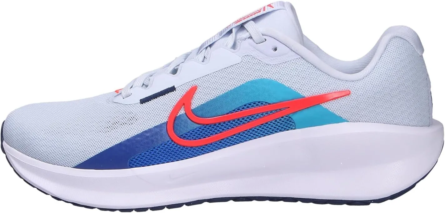 Nike Downshifter 13 Men's Road Running Shoes (FD6454-012, Football Grey/Deep Night/Blue Lightning/Bright Crimson)