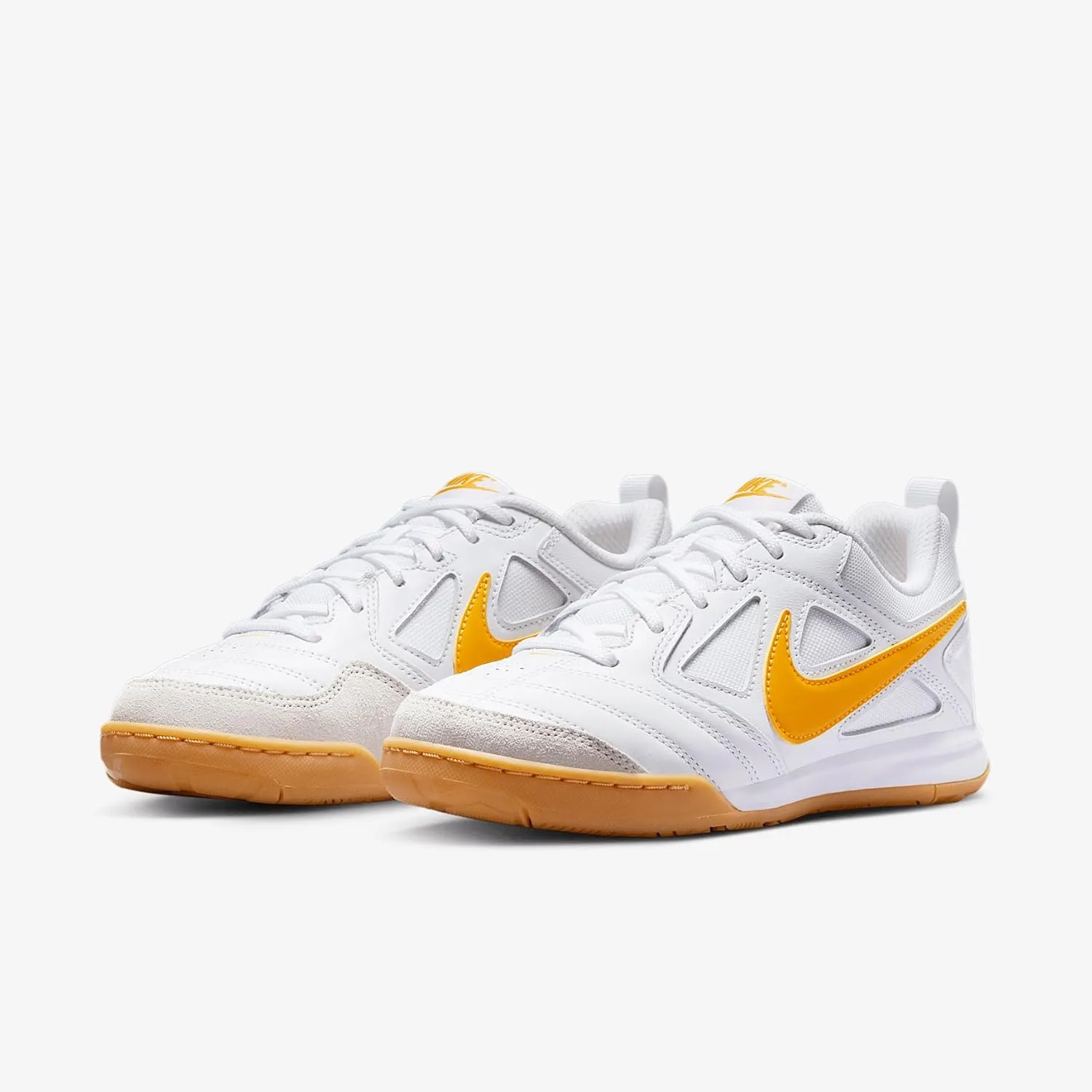 Nike Gato Big Kids' Shoes (HV9596-100, White/Gum Yellow/University Gold)