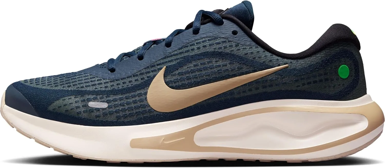 Nike Journey Run Men's Road Running Shoes (FN0228-403, Armory Navy/Green Strike/Pale Ivory/Desert Khaki)