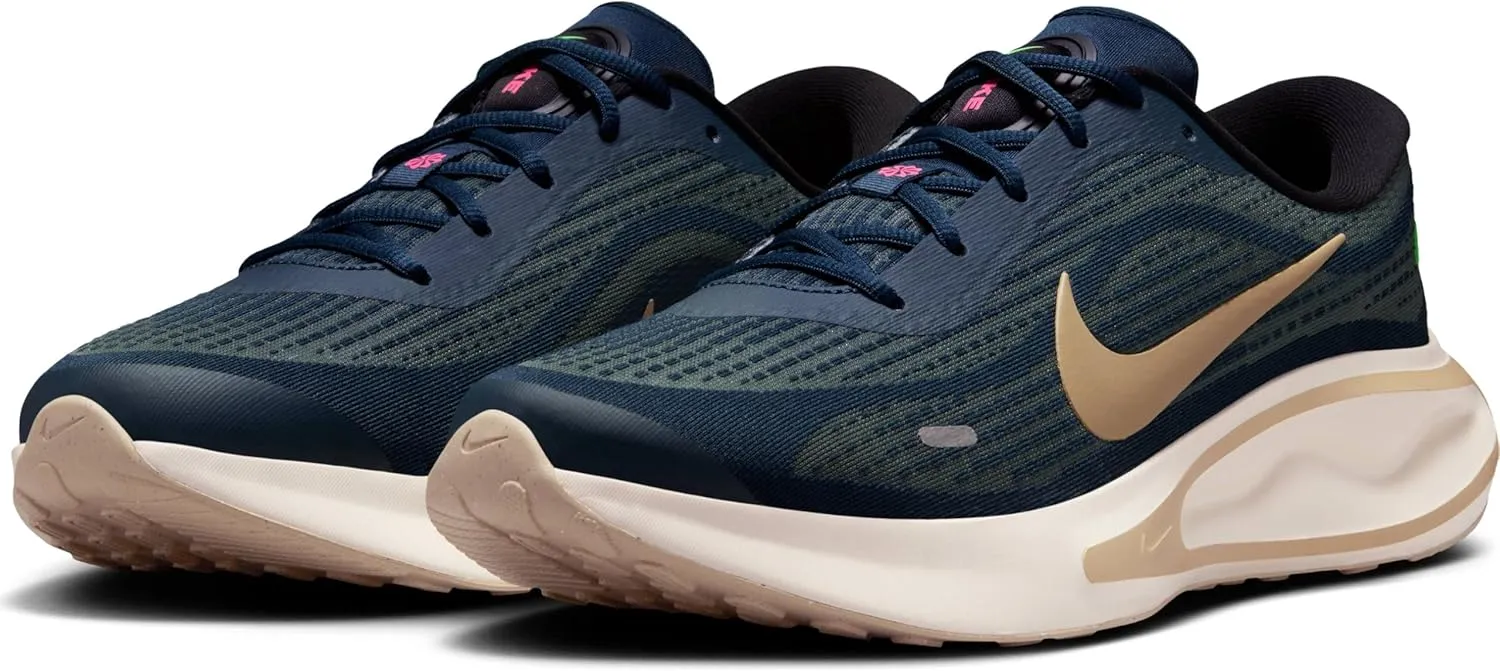 Nike Journey Run Men's Road Running Shoes (FN0228-403, Armory Navy/Green Strike/Pale Ivory/Desert Khaki)
