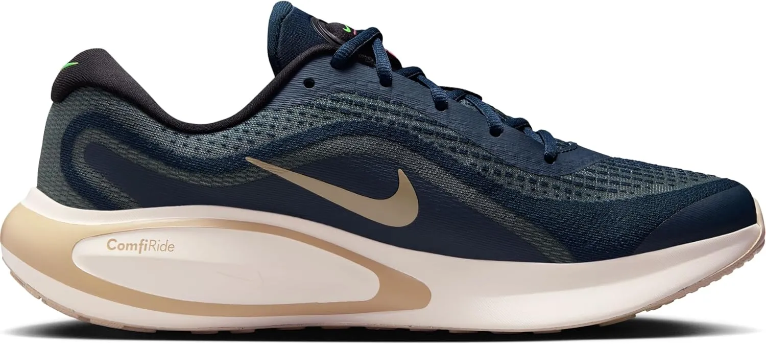 Nike Journey Run Men's Road Running Shoes (FN0228-403, Armory Navy/Green Strike/Pale Ivory/Desert Khaki)