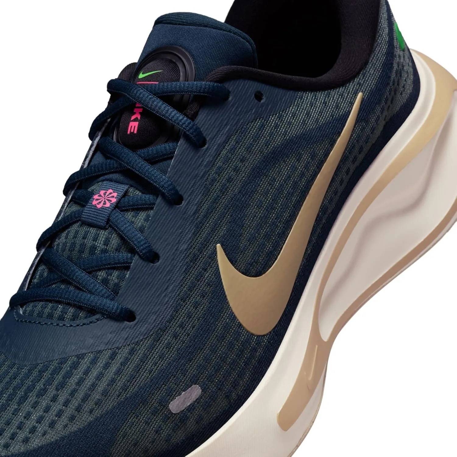 Nike Journey Run Men's Road Running Shoes (FN0228-403, Armory Navy/Green Strike/Pale Ivory/Desert Khaki)