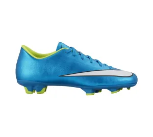 Nike Junior Mercurial Victory V FG JR Firm Ground Soccer Cleat- Blue/White/Volt/Black