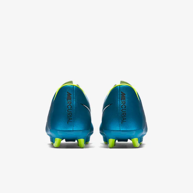 Nike Junior Mercurial Victory V FG JR Firm Ground Soccer Cleat- Blue/White/Volt/Black