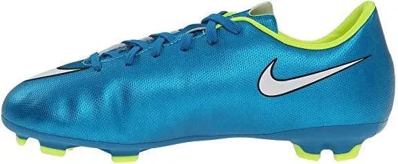 Nike Junior Mercurial Victory V FG JR Firm Ground Soccer Cleat- Blue/White/Volt/Black