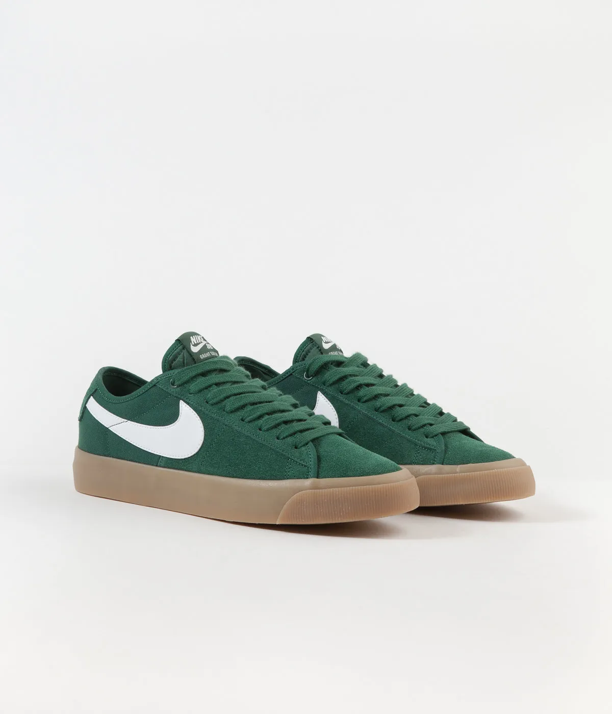 Nike SB Blazer Low Pro GT QS Shoes - Fir / White - Fir - Gum Light Brown