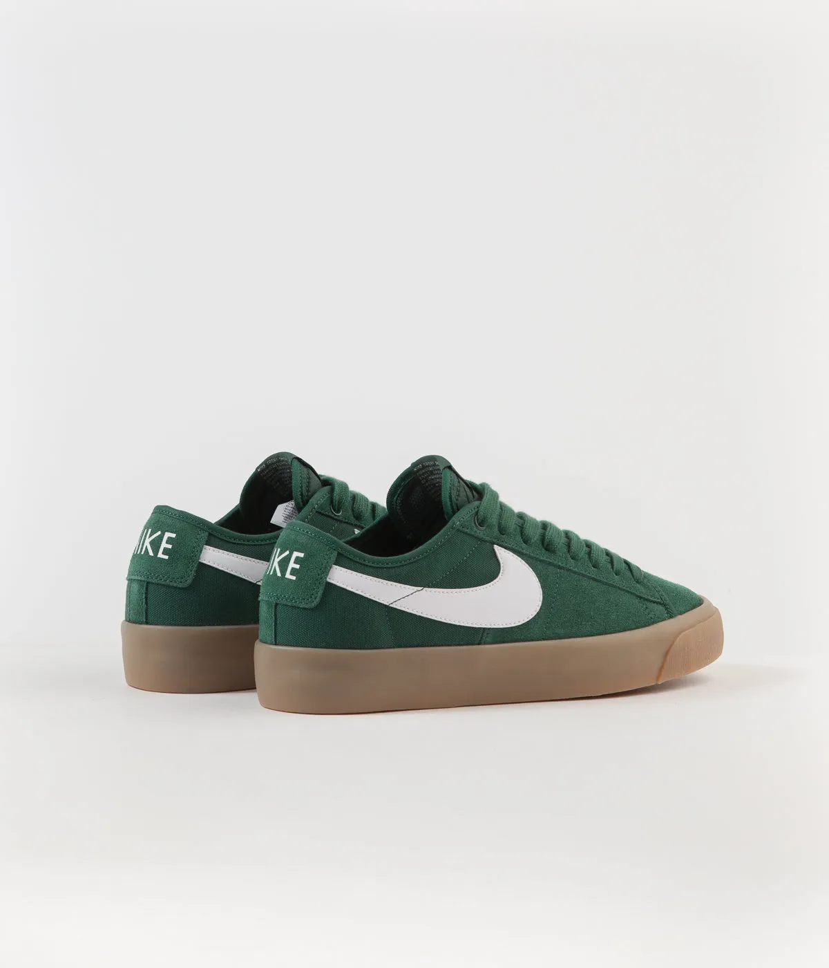 Nike SB Blazer Low Pro GT QS Shoes - Fir / White - Fir - Gum Light Brown