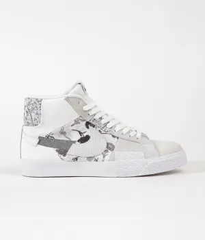 Nike SB Blazer Mid Premium Shoes - White / Smoke Grey - White - Pure Platinum