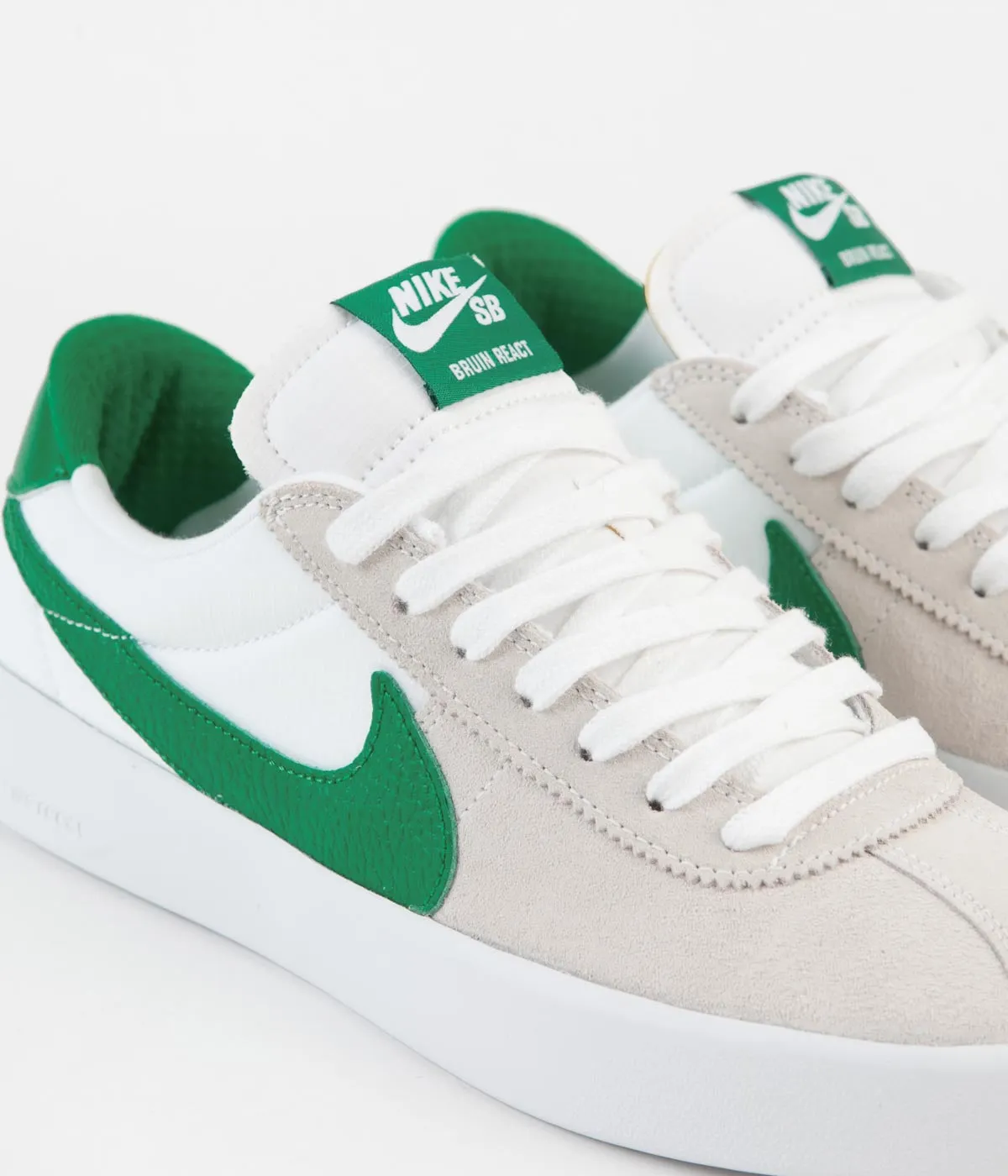 Nike SB Bruin React Shoes - White / Lucky Green - White - Lucky Green