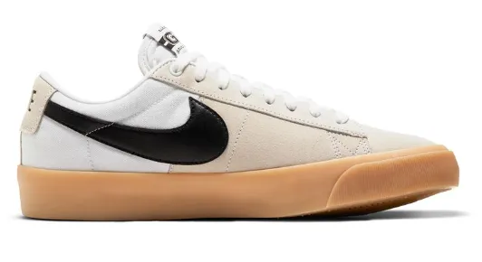 Nike SB Zoom Blazer Low Pro GT Shoe White w Gum Sole