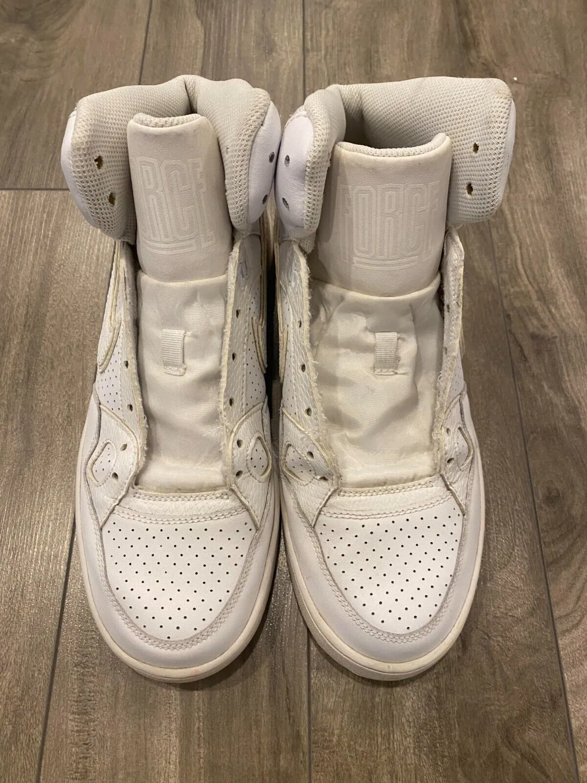 Nike Son Of Force Mid Shoes Womens Size 10 Triple White Sneaker 616303-115
