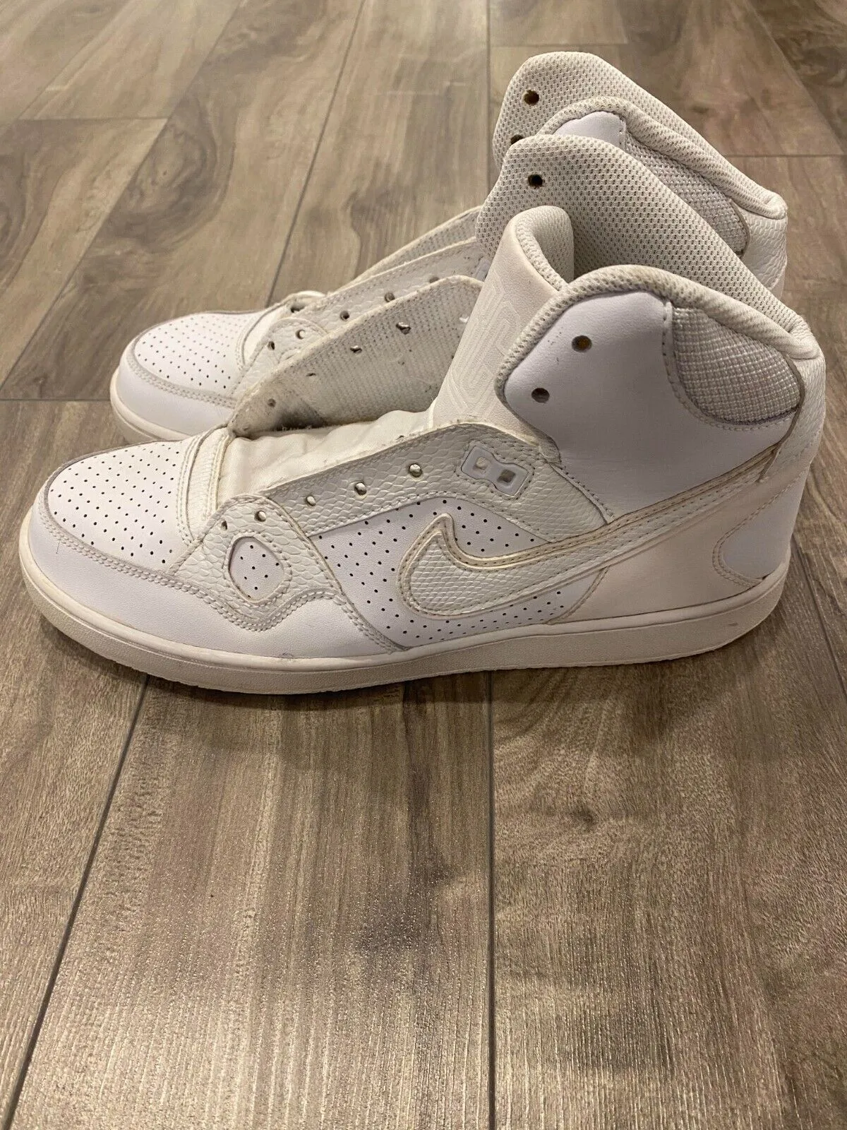 Nike Son Of Force Mid Shoes Womens Size 10 Triple White Sneaker 616303-115