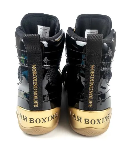 NO BOXING NO LIFE BOXING SHOES BOOTS Eur 35-45 Black Gold
