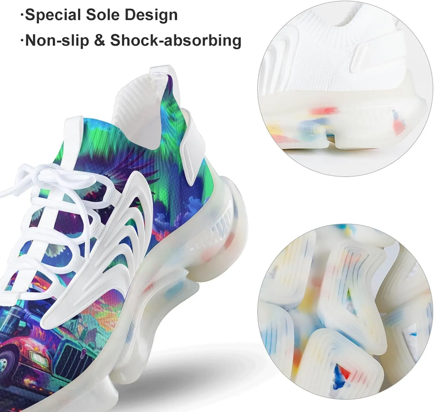 Northern Lights Eagle Truck Men's Running Shoes Lightweight Walking Shoe Breathable Sneaker