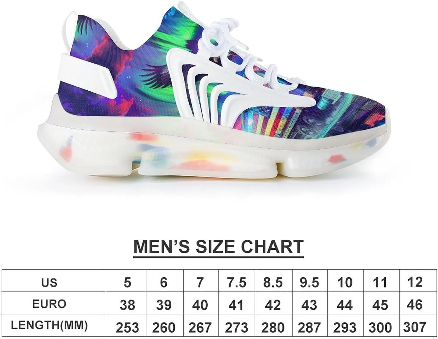 Northern Lights Eagle Truck Men's Running Shoes Lightweight Walking Shoe Breathable Sneaker