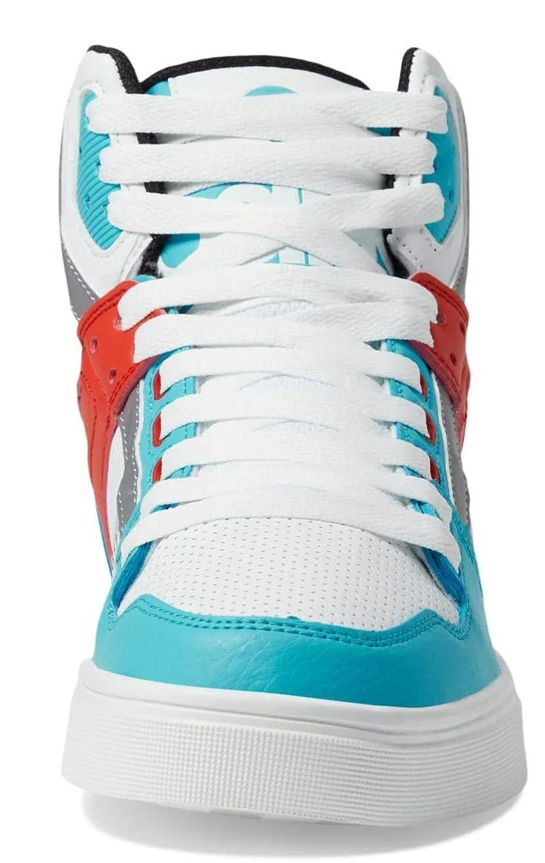 Osiris Clone White Red Cyan Mens Skate Hi Top Trainers