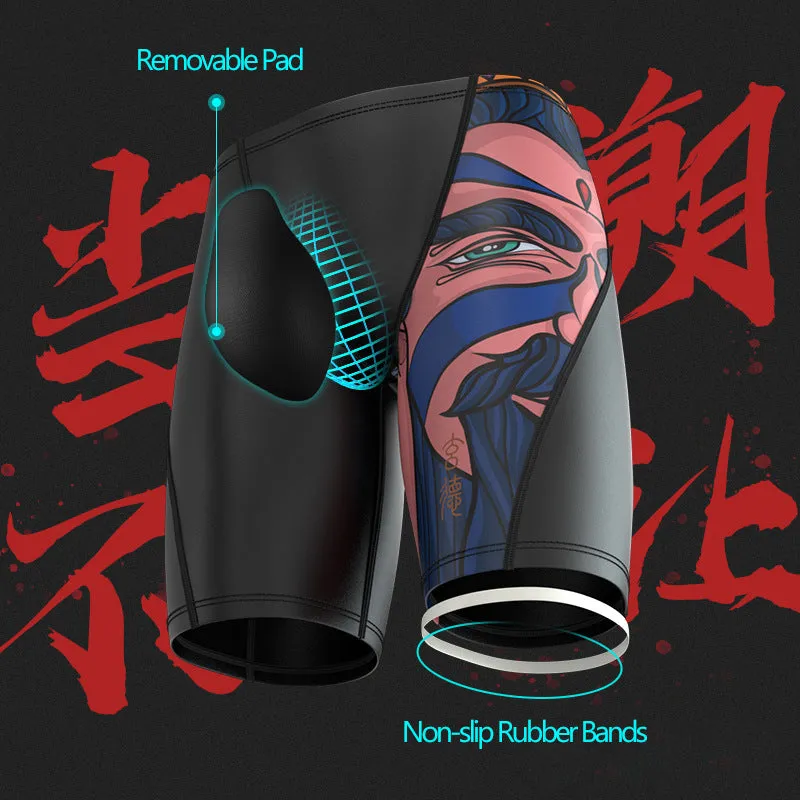 Plus Size & Quick-dry Men's Swimming Trunks with Liu Bei Pattern