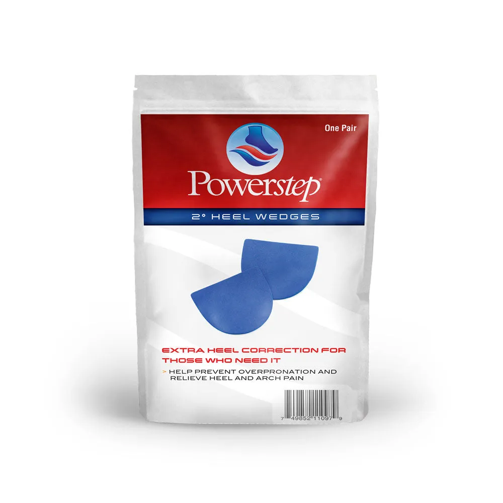 PowerStep 2 Degree Heel Wedges | Insole Accessory for Overpronation or Supination
