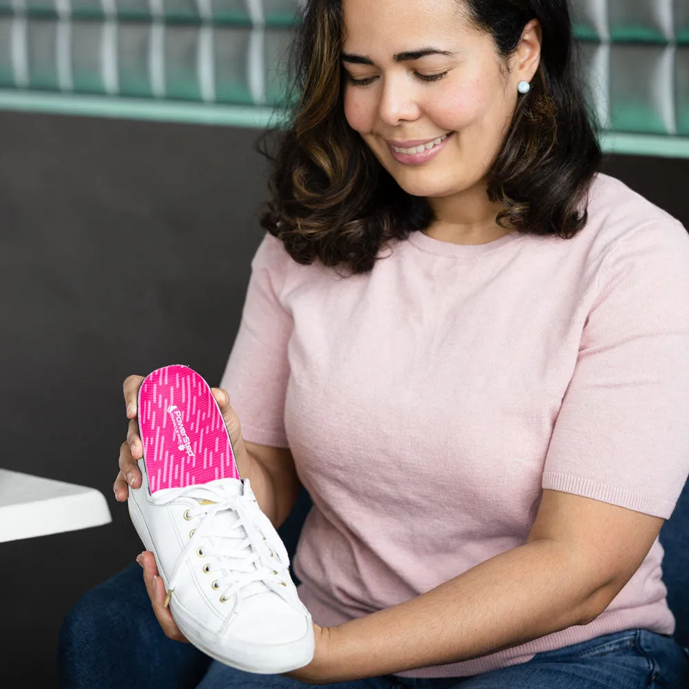 PowerStep Pink Insoles | Arch Pain Relief Orthotic for Women's Shoes