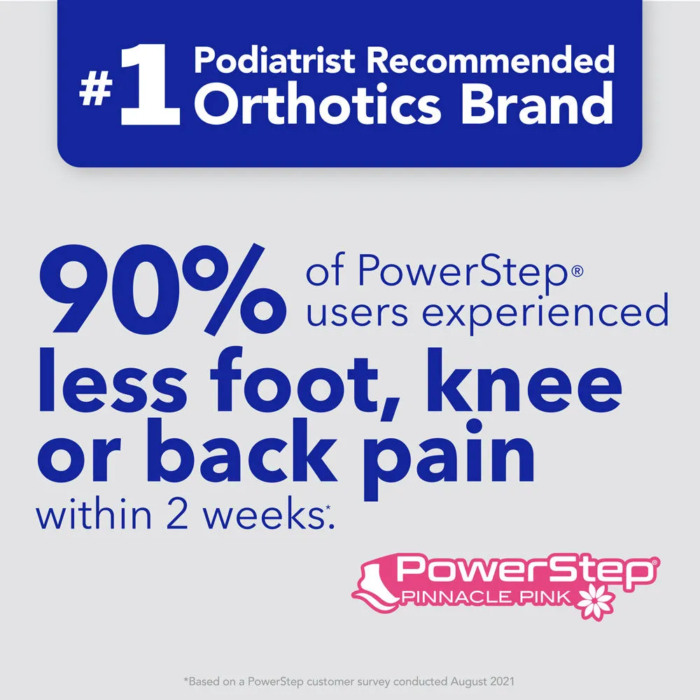 PowerStep Pink Insoles | Arch Pain Relief Orthotic for Women's Shoes