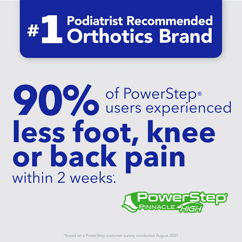 PowerStep Pinnacle High Insoles | High Arch Pain Relief Orthotic, Supination Inserts