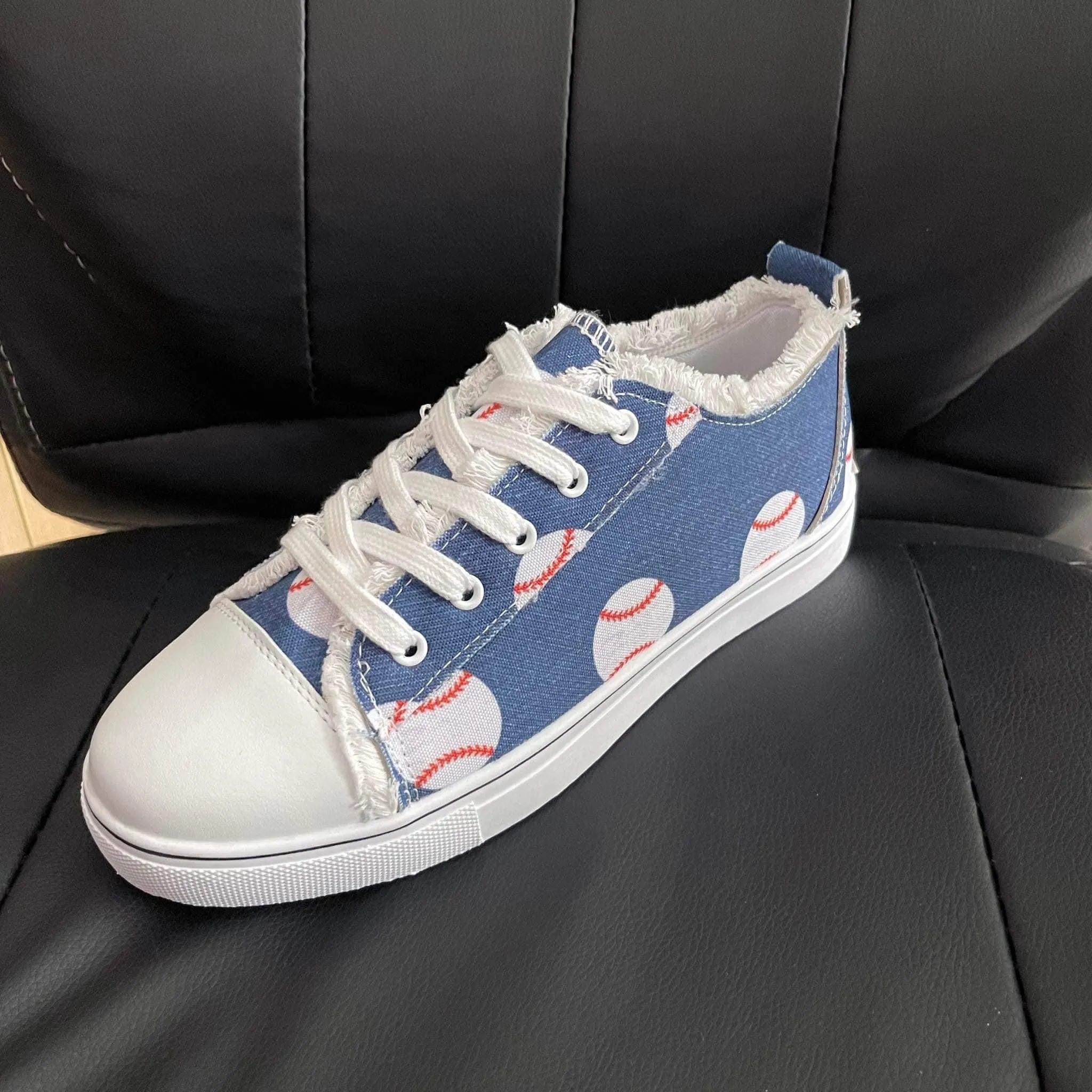 Pre- Order Denim Tennis shoes with baseball theme